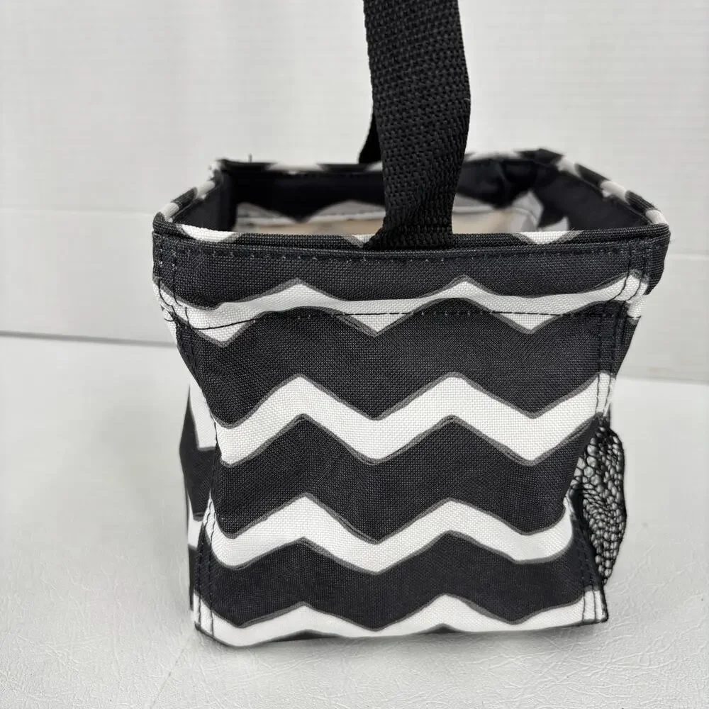Thirty-One Littles Carry All‎ Caddy Black White Chevron 6 Inch Storage Bin